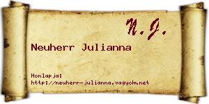 Neuherr Julianna névjegykártya